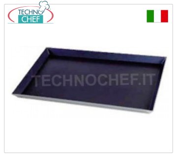 Molde rectangular para pizza-pastelería en chapa azul, dim. mm 400x600x30h