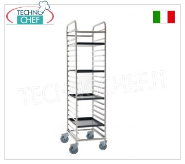 Carros para bandejas de pizza y pastelería para 20 bandejas de 60x40 cm, dim.mm 480x690x1840h
