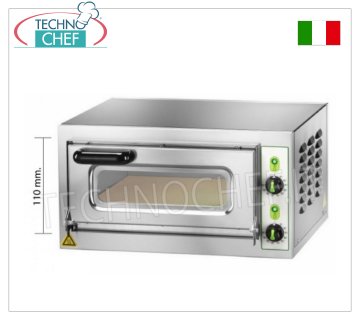 FIMAR - Horno eléctrico para 1 pizza, cámara 40,5x40,5 cm, altura 11 cm, mandos mecánicos, mod. MICROV1C