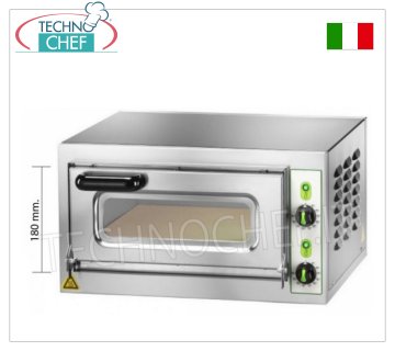 FIMAR - Horno eléctrico de pizza para 1 pizza, cámara de 40,5x40,5 cm, altura 18 cm, mandos mecánicos, mod. Microvc18
