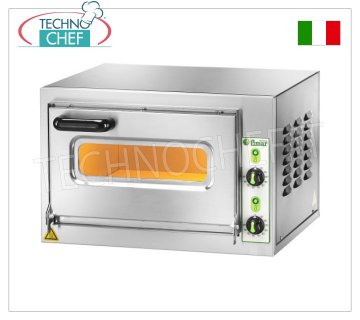 FIMAR - Horno de pizza eléctrico para 1 pizza, cámara de 40,5x40,5 cm, altura 22 cm, mandos mecánicos, mod. MICROVC22
