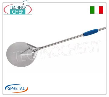 Gi-Metal - Pala para pizza de acero inoxidable, Blue Line, longitud del mango 150 cm