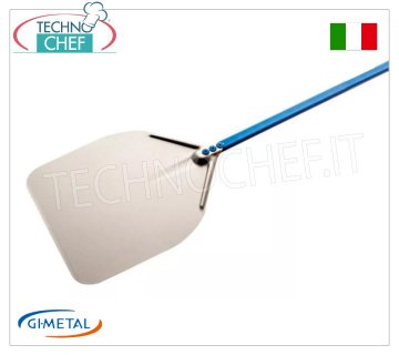 Gi.Metal - Pala para pizza rectangular de aluminio, Blue Line, longitud del mango 120 cm