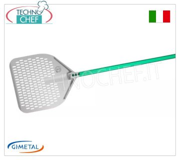 Gi.Metal - Pala para pizza rectangular de aluminio, línea Gluten Free, longitud del mango 150 cm