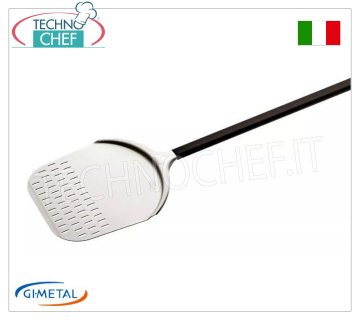 Gi.Metal - Pala para pizza rectangular perforada de aluminio, línea Alice, longitud del mango 150 cm