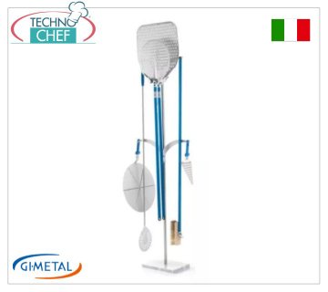 Gi-Metal - Pala, pelador pequeño y portaescobillas con base de mármol, 6 plazas - mod.AC-PPF