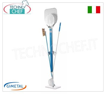 Gi-Metal - Pala, pelador pequeño y portaescobillas con base de mármol, 4 plazas - mod.AC-BS200/1