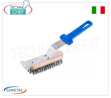 Gi.Metal - Cepillo para parrilla con cerdas y rascador de acero inoxidable - mod.AC-SPG2