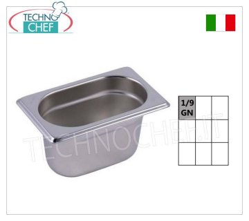 Cacerolas Gastronorm GN 1/9 en acero inoxidable, dim.176x108mm