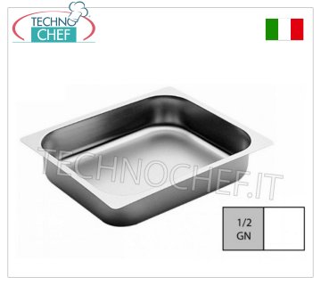 Bandejas Gastronorm 1/2 de acero inoxidable, dim. Dimensiones: 353 x 265 mm.
