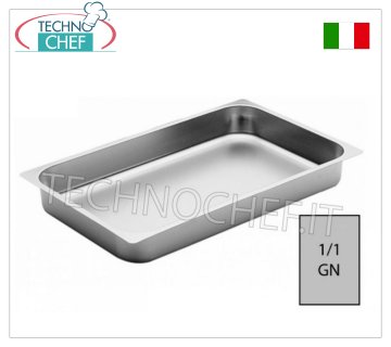 Bandejas Gastronorm 1/1 en acero inoxidable, dim. mm. 530x325