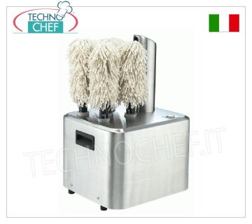 Technochef - SECADOR DE VIDRIO con 5 CEPILLOS GIRATORIOS, Productividad 350 vasos/h, Mod.SPEEDYGLASS