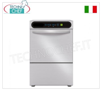 TECHNOCHEF - Lavavasos Profesional para Bar, Cesta cuadrada de 35x35 cm, Controles Electrónicos