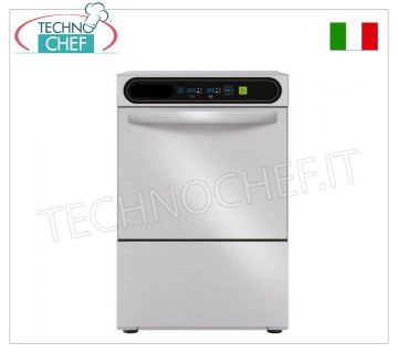 TECHNOCHEF - Lavavasos de Bar Profesional, Cesto cuadrado 40x40 cm, controles electrónicos