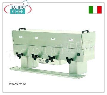 Dispensador para 4 bebidas calientes de desayuno en Bagno-Marie