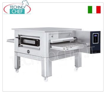 TECHNOCHEF - Horno de pizza de túnel eléctrico con cinta de 650 mm completo de soporte, Mod.TUNNELC/65