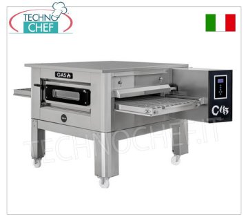 TECHNOCHEF - Horno para pizza de túnel a gas con cinta de 650 mm, completo con soporte, Mod.TUNNELC/65GAS