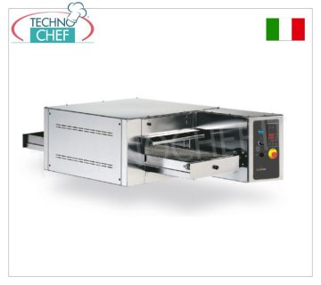 TECHNOCHEF - Horno de pizza eléctrico de túnel con cinta de 630 mm de ancho, rendimiento 105/126 pizzas/hora, Mod.TCB