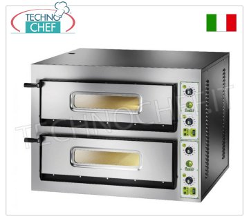 FIMAR - Horno de pizza eléctrico para 6+6 pizzas grandes, 2 cámaras independientes de 72x108 cm, sin PIRÓMETROS, mandos mecánicos, mod. AF6+6