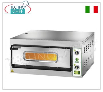 FIMAR - Horno de pizza eléctrico, para 6 pizzas grandes, 1 cámara de 72x108 cm, mandos mecánicos, sin PIRÓMETRO, mod. FYL6