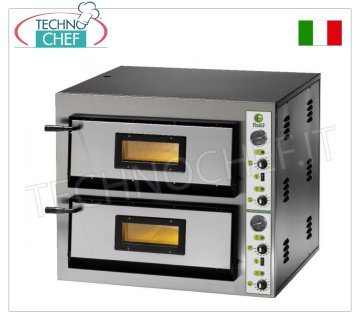 FIMAR - Horno de pizza eléctrico para 9+9 pizzas, 2 cámaras independientes de 91x91 cm, mandos mecánicos mod. FME9+9