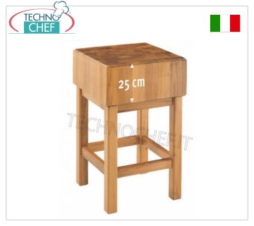 Bloques de carnicero en madera de acacia, grosor 25 cm con pedestal