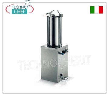 EMBUTIDORA HIDRÁULICA VERTICAL DE ACERO INOXIDABLE PARA SALAMI, CAPACIDAD 15 lt.