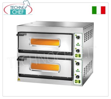 FIMAR - Horno de pizza eléctrico para 6+6 pizzas, 2 cámaras independientes de 66x99,5 cm, sin PIRÓMETROS, mandos mecánicos, mod. FES6+6