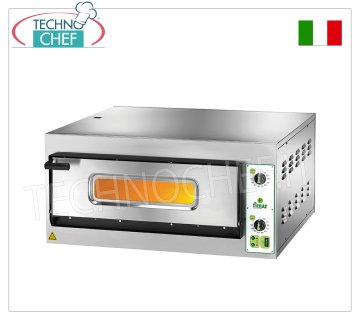 FIMAR - Horno de pizza eléctrico, para 6 pizzas, 1 cámara 66x99,5 cm - mandos mecánicos, sin PIRÓMETRO, mod. FES6