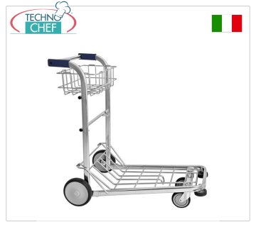Technochef - CARRO PARA EQUIPAJE / MALETA en TUBO DE ACERO GALVANIZADO, art. 1488