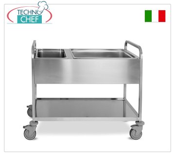 Carro de acero inoxidable para clasificación de residuos