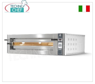 CUPPONE - Horno de pizza eléctrico modular, cámara para 6 pizzas con tapa refractaria