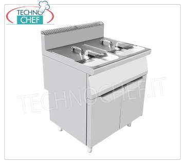 BERTOS - FREIDORA A GAS SOBRE MUEBLE, 2 TANQUES de lt.16+16, Kw.13+13