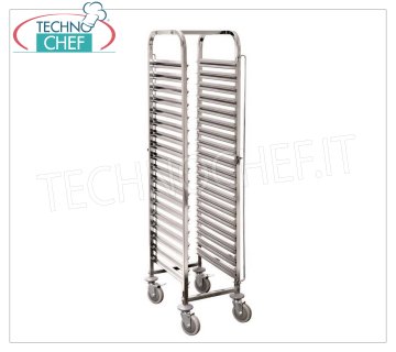 Carro para bandejas de acero inoxidable para 18 bandejas de 60x40 cm, mod.TT186040Z