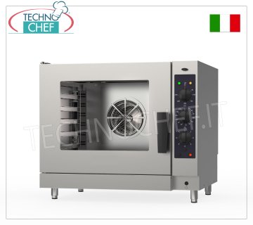 HORNO DE CONVECCIÓN A GAS-VAPOR para 6 BANDEJAS GN 1/1 (mm 325x530), Dim.mm 860x720x740h