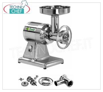 Fimar - Picadora de Carne Tipo 22, Profesional con Grupo de Molienda de ALUMINIO - Totalmente DESMONTABLE