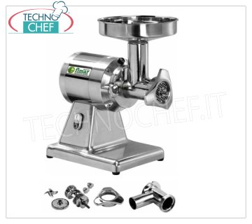 FIMAR - Picadora de Carne Profesional Tipo 12, con GRUPO DE PICADO EN ACERO INOXIDABLE, TOTALMENTE DESMONTABLE