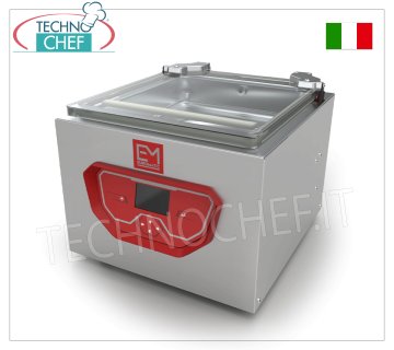 Envasadora de vacío de campana profesional, barra de sellado de 30 cm, cámara de 31x35x12h cm, mod. E-VAC30