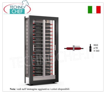 BODEGA-TECA capacidad 60 botellas Horizontal, Estática-Ventilada, Línea SLIM, dim.mm.874x388x1865h