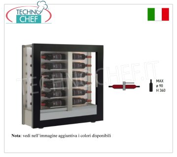 VITRINA-BODEGA para 24 botellas HORIZONTAL, Ventilada Estáticamente, 3 Laterales de Cristal, dim.mm.874x388x910h