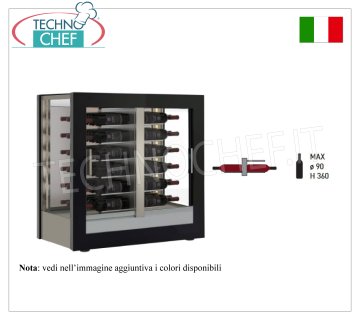 BODEGA-TECA para VINO capacidad 48 botellas Horizontal, Estática-Ventilada, 3 Lados de Cristal, dim.mm.874x568x910h