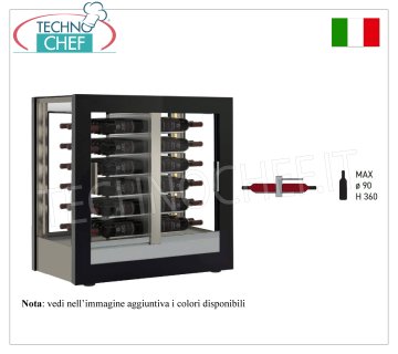 BODEGA-TECA capacidad 48 botellas HORIZONTAL, Estática-Ventilada, 4 Laterales de Cristal, dim.mm.874x568x910h