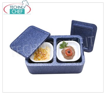 Contenedor térmico SINGLE-MEAL, 2 compartimentos sin vajilla, dim.mm.425x265x165h