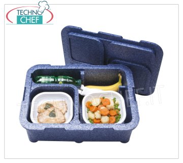 Contenedor térmico SINGLE-MEAL, 2 compartimentos sin vajilla, dim.mm.425x265x160h