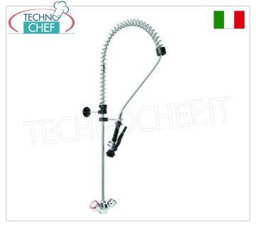 Grifo mezclador monomando con manetas redondas y ducha suspendida