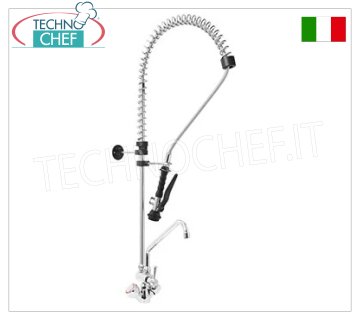 Grifo mezclador monomando con caño Ø20×250 mm, palanca clínica y ducha suspendida