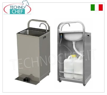 Lavamani inox trasoprtabile con 2 ruote, dim.mm.460x380x1000h