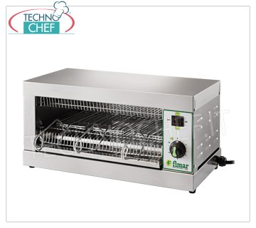 Fimar - Horno tostador de acero inoxidable con 3 pinzas
