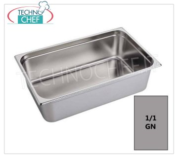 Recipientes de acero inoxidable Gastronorm GN 1/1, tamaño 530x325mm