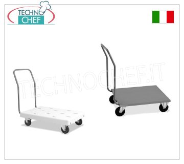 Carro de plataforma baja con asa de empuje, carga máxima 200 kg
